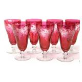 Cranberry Iced Tea Glasses by Bryce 7pc