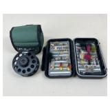Cabelaï¿½s Fishing Reel & Assorted Fly Fishing Hooks