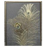 Peacock Feather Metallic Print on Canvas