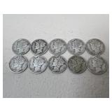 1944 Mercury Dimes / 10 pc