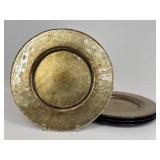 Metallic Gold Glass Chargers / 4 pc