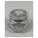 Crystal & Sterling Silver Powder Jar