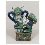 Sancai-Glazed Ceramic Foo Dog Figure