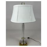 Glass & Brass Tone Lamp w/ Shade