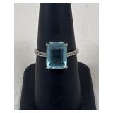 Sz 7 Sterling Silver & Stone Ring