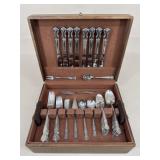 W.M Rogers "Magnolia" Silver Plate Flatware / 54pc