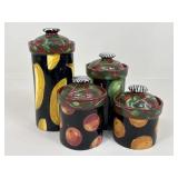 Droll Designs Ceramic Canisters / 4 pc