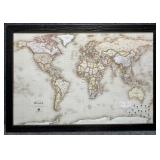 World Map Outlook w/ Magnetic Pins