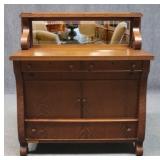 Tiger Oak Sideboard with Mirror
