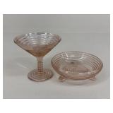 Pink Depression Martini Glass & Candy Dish