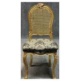 Gilded Carved Cane Back Chair