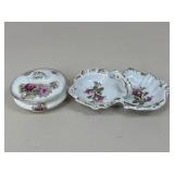 Hand Painted Porcelain Tray & Trinket Dish