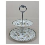 Vintage Takito 2-Tiered Porcelain Server Tray
