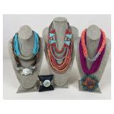 Beaded Necklaces & Bracelet / 7 pc