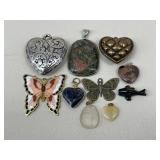 Stone & Metal Pendants / 10 pc