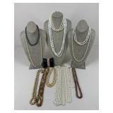 Real & Faux Pearl Necklaces & Bracelet / 15 pc