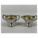 Weighted Sterling Creamer & Sugar Bowl
