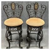 Pair of Bar Height Swivel Bar Stools