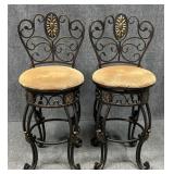 Pair of Bar Height Swivel Bar Stools