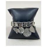 Silver Tone Bracelet w/ Charms