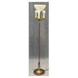 Metal Floor Lamp w/ Glass Shade