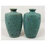 Pair Of Puff Glaze On Ceramic Vases