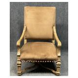 Wood Arm Chair w/Tall Back