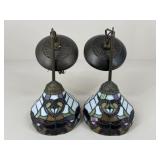 Pair Of Stained Glass Pendant Lights