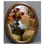 Oval Mirror in Wood Frame