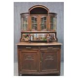 Antique Sideboard w/Glass Hutch