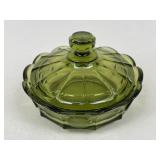 Fostoria Olive Green Coin Candy Dish