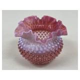 Pink Fenton Hobnail Vase