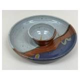 Stoneware Pottery Chip & Dip Bowl
