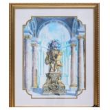 Architectural Print In a Gold Frame