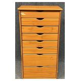 8 Drawer Wood Organizer / Chest on Casters
