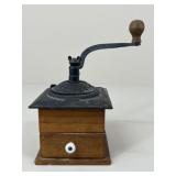 Vintage Wood & Cast Iron Coffee Grinder