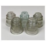 Vintage Hemingray & Whitall Insulators / 5 pc