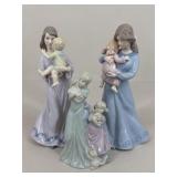 Mother & Child Porcelain Figures / 3 pc