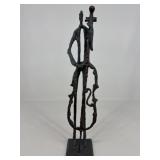 Jazz Musician Brutalist Metal Sculpture