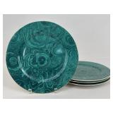 Neiman Marcus Faux Malachite Chargers / 4 pc