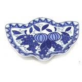 Glazed Ceramic Blue and White Dish