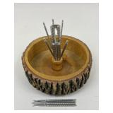 Nut Cracker Set/ Bowl, Picks, & Cracker