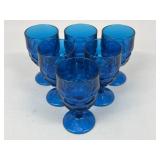 Blue Glass Goblets / 6 pc