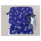 Vera Bradley 'Wild Roses' Laptop Sleeve+ NWT/ 3 pc
