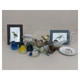 Glass, Resin, Wood Bird Figures+ / 17 pc