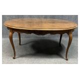 Drexel Dining Table W/ Two Leafs & Glass Top