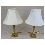 Pair Of Brass Tone Lamps