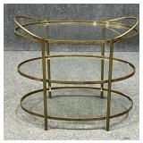 Mid Century Modern Brass & Glass Beverage Stand