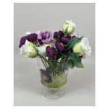 Artificial Floral Arrangement In Glass Vase