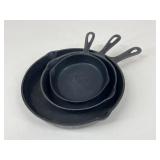 Cast Iron Frying Pans / 3 pc